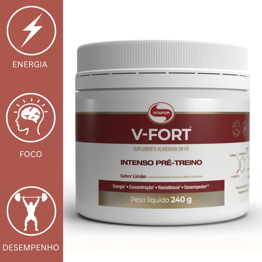 V-FORT PRÉ TREINO COM CAFEINA 240g  - VITAFOR