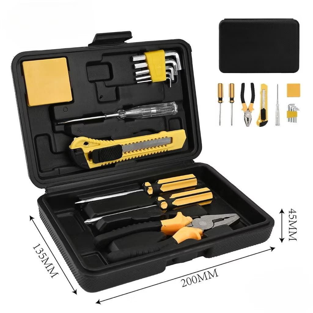 Kit de Ferramentas 12 Peças Maleta Portátil Organizadora Titanium Uso Geral Multifuncional