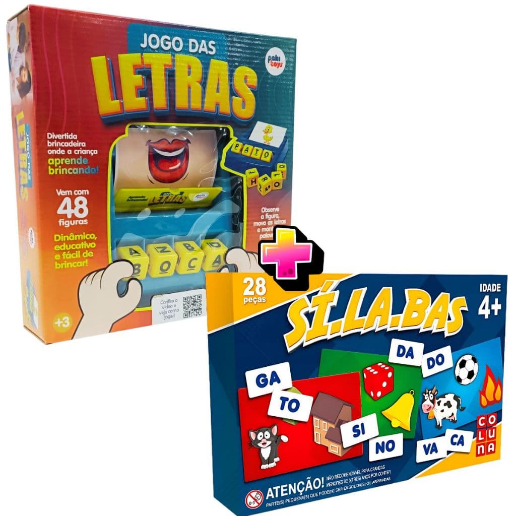 Kit Jogo das Letras Educativo e  Brinquedo Sílabas Alfabetização Pedagógico Educativo Alafabeitzação