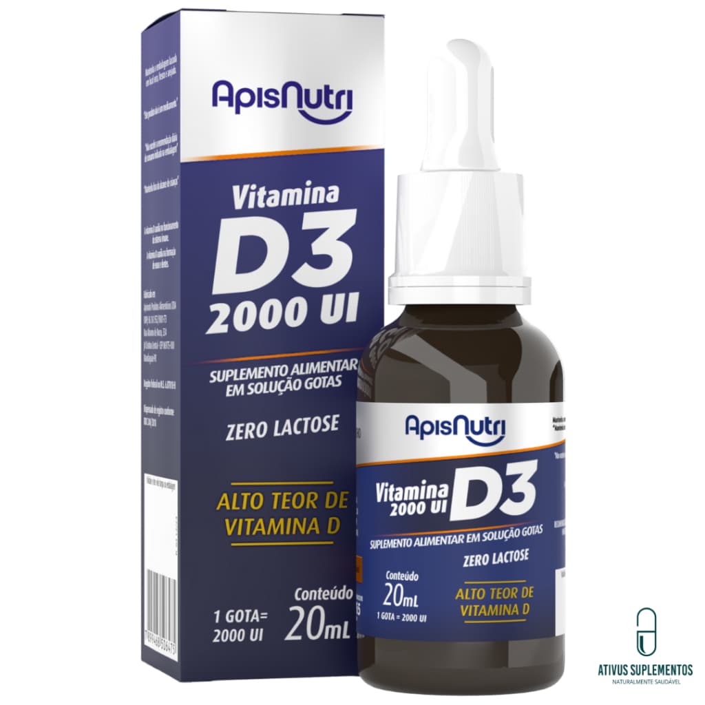 Suplemento de Vitamina D3 20mL Gotas - APISNUTRI