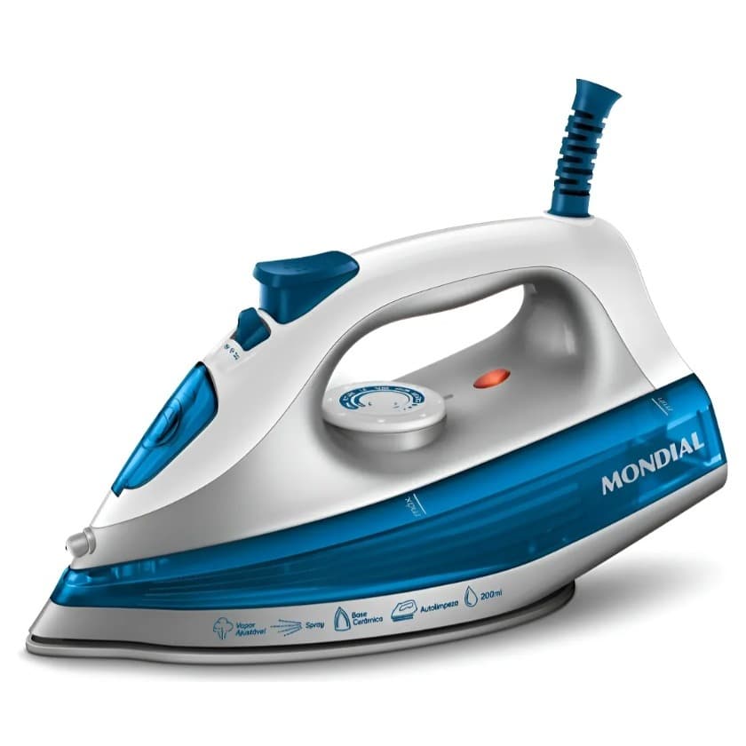 Ferro A Vapor Mondial 1200W Fvn-01-bl 127V Azul