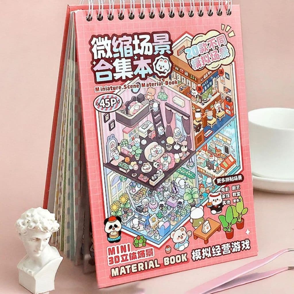Caderno Adesivos 3d com 20 Cenários para Montar e Decorar.XHL_ELETRONICOS