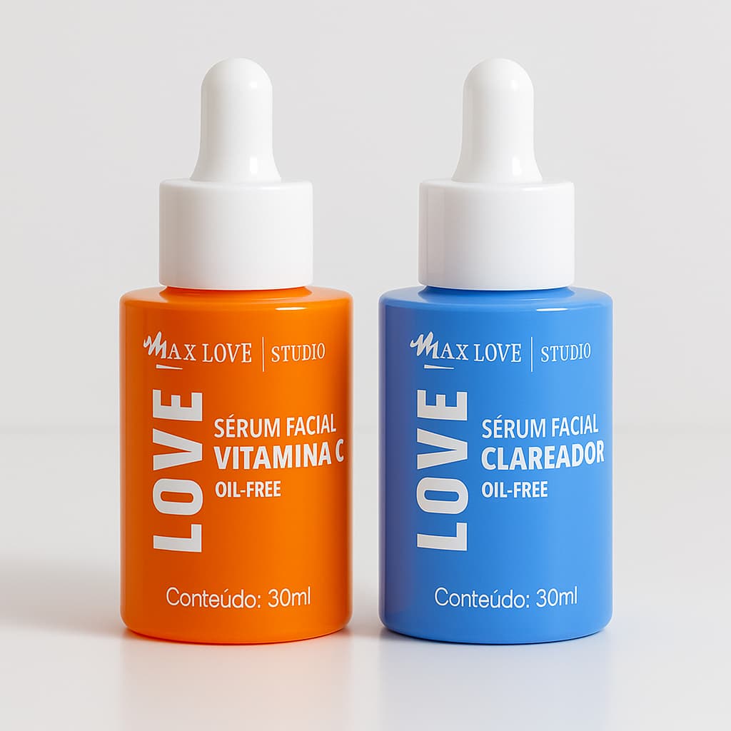 Sérum Facial Clareador + Vitamina C Facial Max Love Rapida Absorção Kit