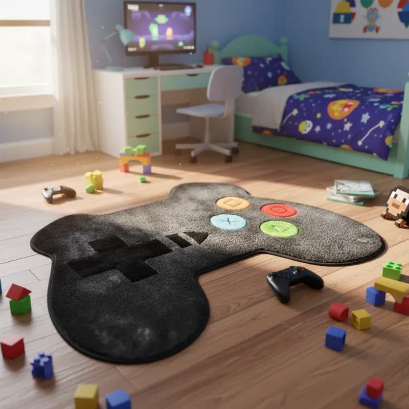 Tapete Pelúcia Quarto 78cm Decorativo Criança Infantil Menino Menina Juvenil Controle Video Game