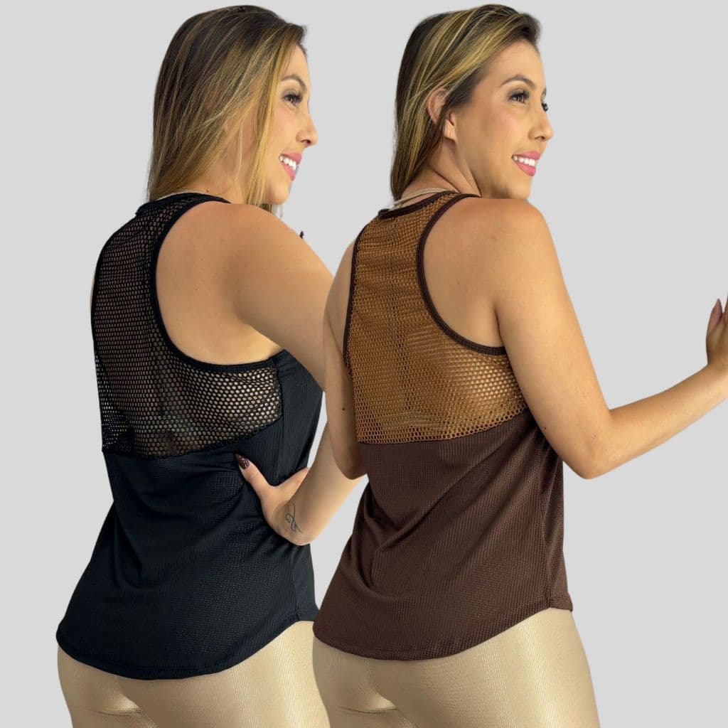 Kit 2 Blusa Academia feminina ) Regata Veste Legging Camisão Tapa Bumbum Camiseta Tule Roupas de Academia Dry Fit Treino