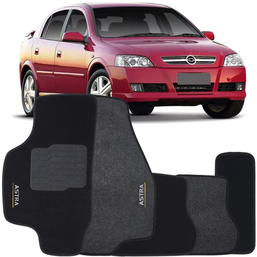 Jogo de Tapete Automotivo Carpete Chevrolet Gm Astra 1999 à 2012 Soft Logo Bordado 5 Peças