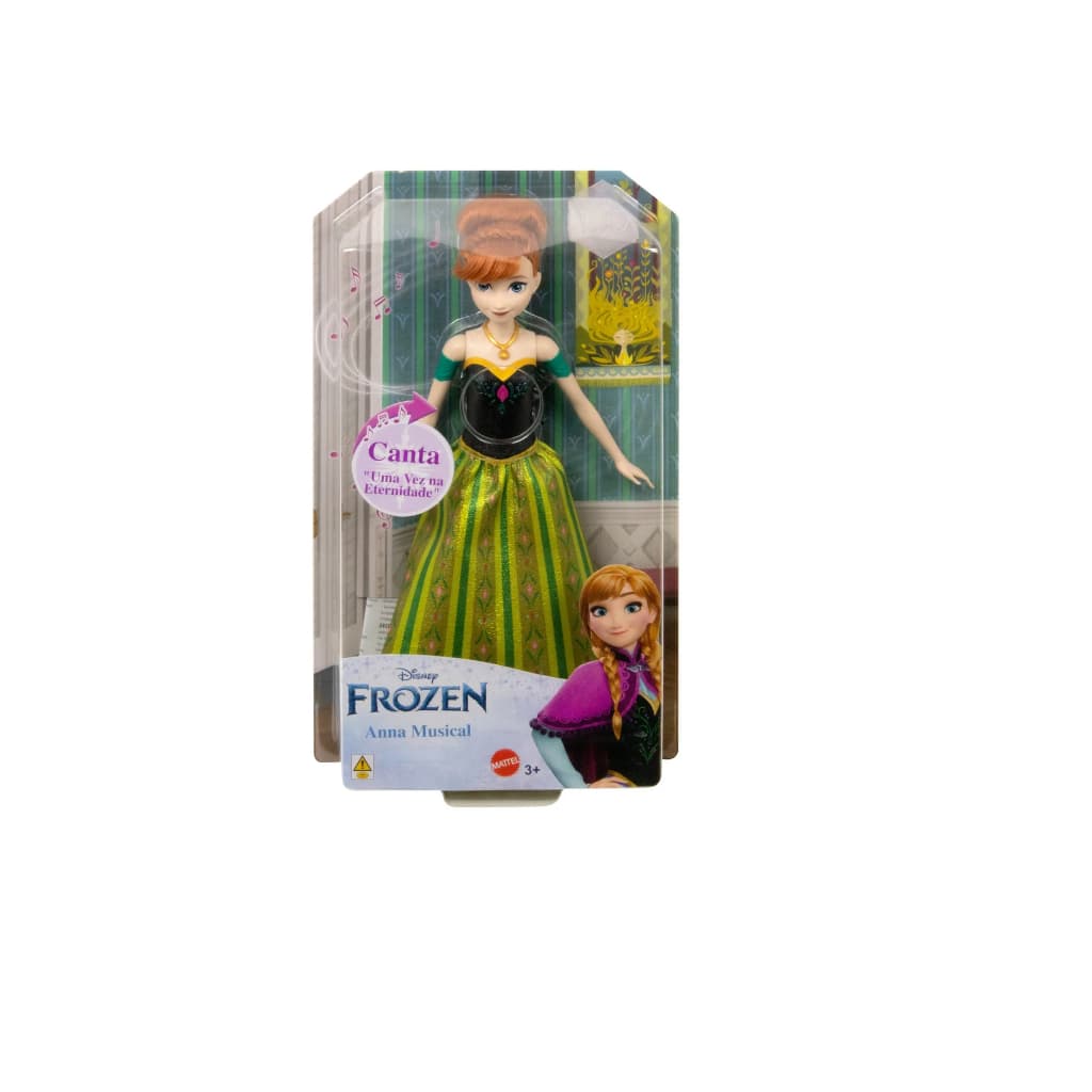 Boneca Princesa Anna Articulada com Som Música Mágica Mattel