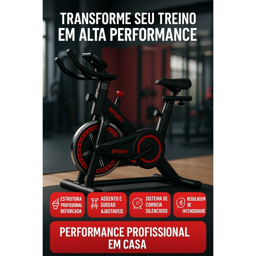 Bicicleta Spinning Fitness Ergométrica Academia Em Casa Profissional