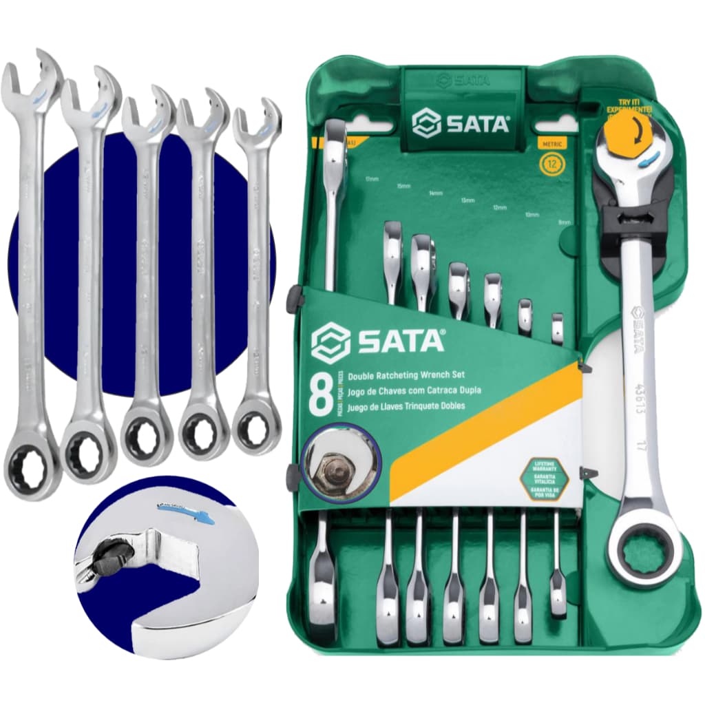 Jogo De Chaves Combinada Catraca Speedy 8 Pc St08007asj Sata