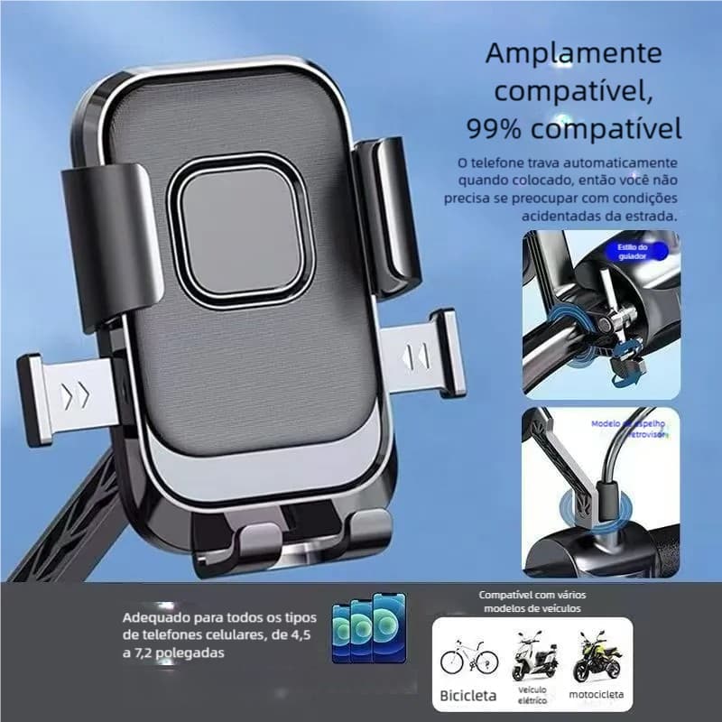 Suporte Celular Impermeável Bicicleta Elétrica – Moto, Estável Sem Balanço