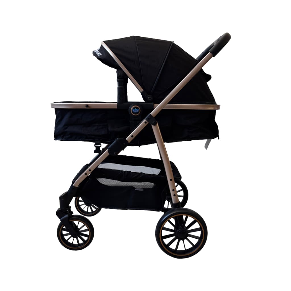 Carrinho de Bebê 3 em 1 Move Black Golden Compacto até 15kg Unissex - Passear