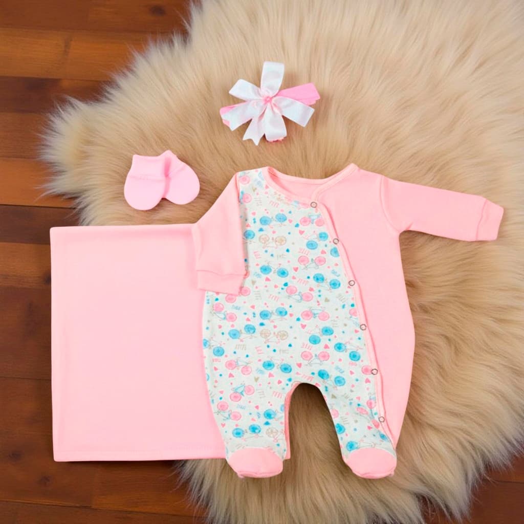 Saída de Maternidade Para Bebê Menina Roupas de Bebê Promoção Rafaela 04 peças