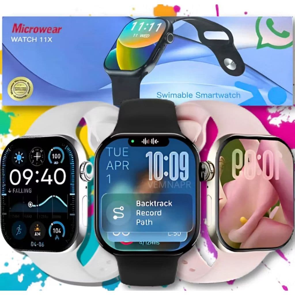 Relógio Smartwatch W11 X Série 11  Tela 46mm Responde Whatsap 1 Gb de memoria Original Microwear  Lançamento