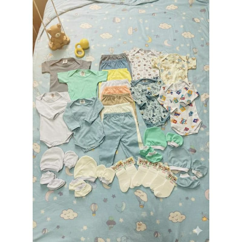 Kit Enxoval de Bebê 34 Peças – 100% Algodão