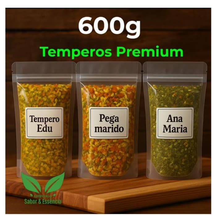 Kit 600g Temperos e Condimentos | Pega Marido, Ana Maria, Edu | Sabor Premium para Cozinha