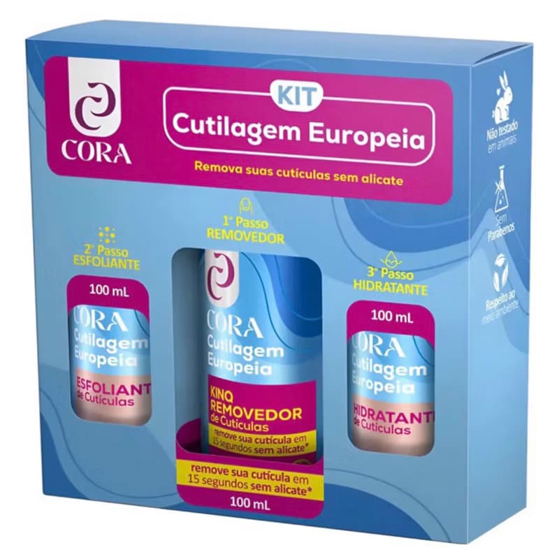 Cutilagem Europeia Cora Completo NOVO Unhas Manicure