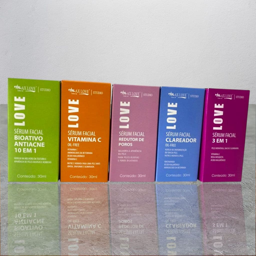 Sérum Facial Max Love Clareador/ Vitamina C/ Redutor de Poros/ Bioativo Antiacne/ Rosa Mosqueta
