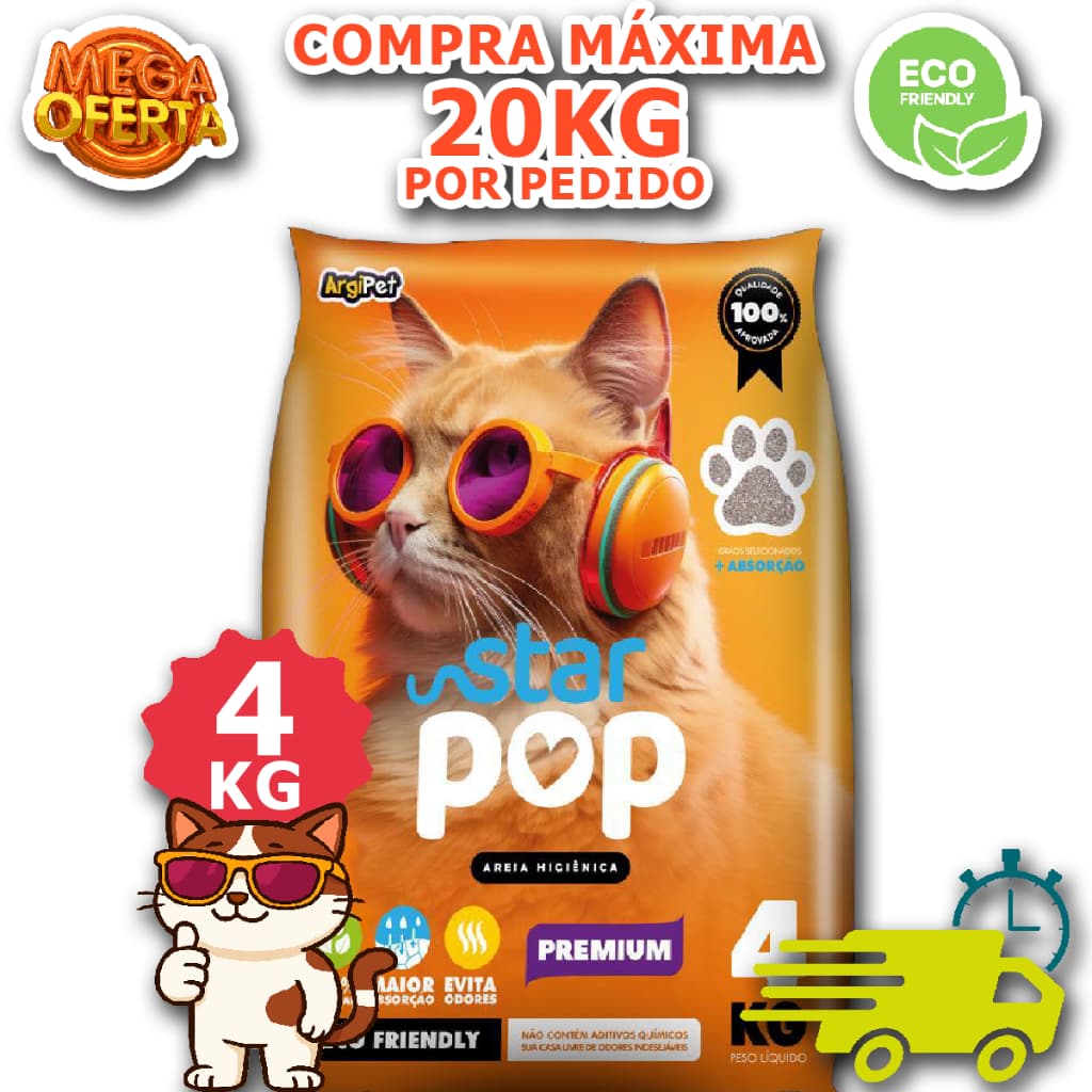 Kit 4 kg areia sanitaria higienica natural argila ecologica absorvente para gatos
