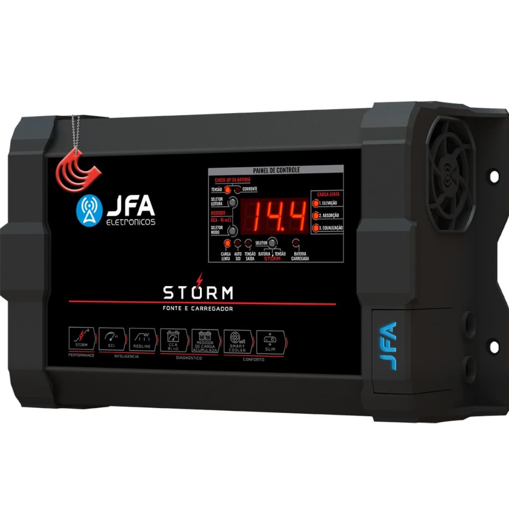 Fonte JFA Storm Carregadora de Bateria Som Automotivo Trio Paredão 220A 200A 120A 100A 70A 60A 40A