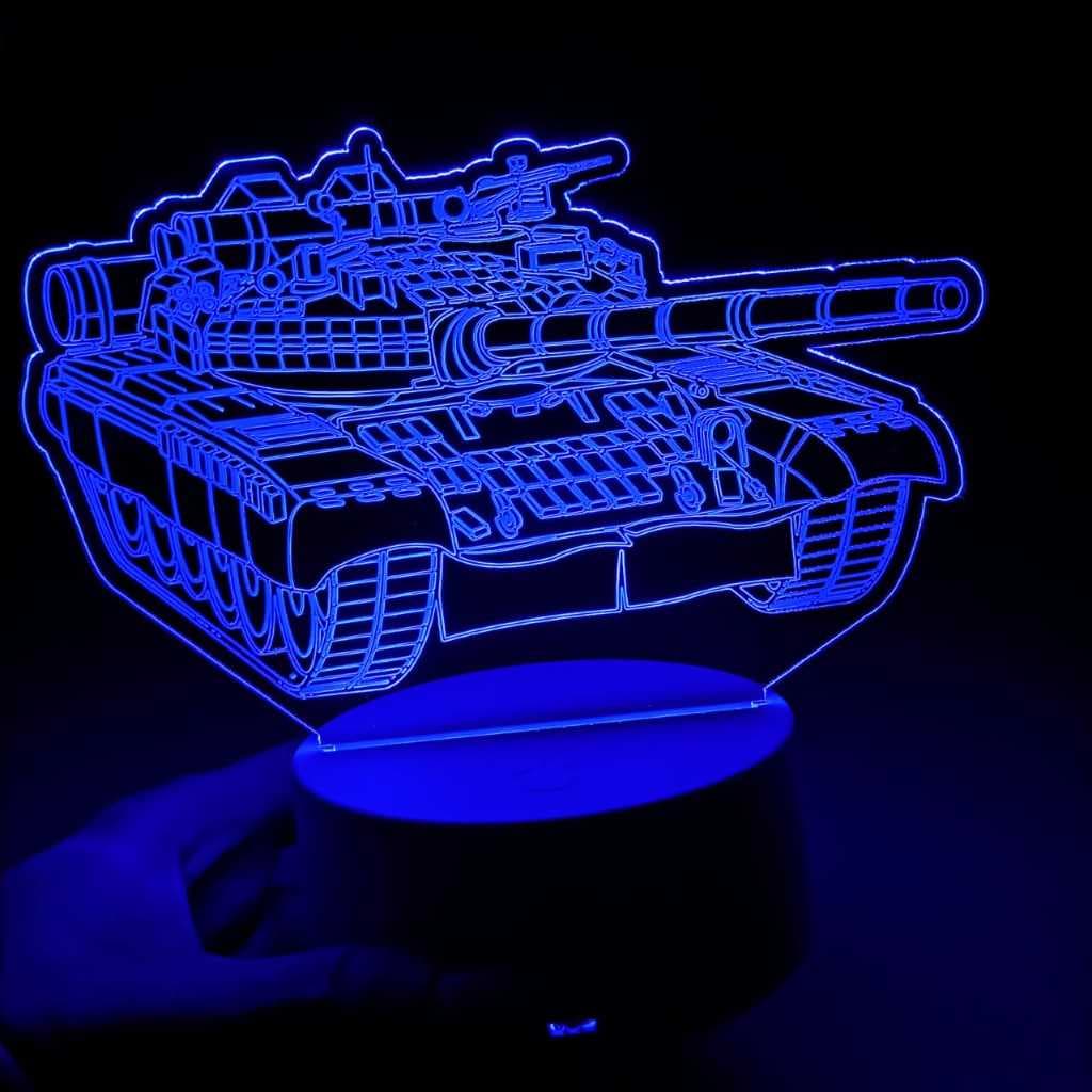 Abajur Luminária Tanque de Guerra Led 3D de Mesa ac0265 Presente Criativo Luz Noturna Decoração Moderna Decoração menino
