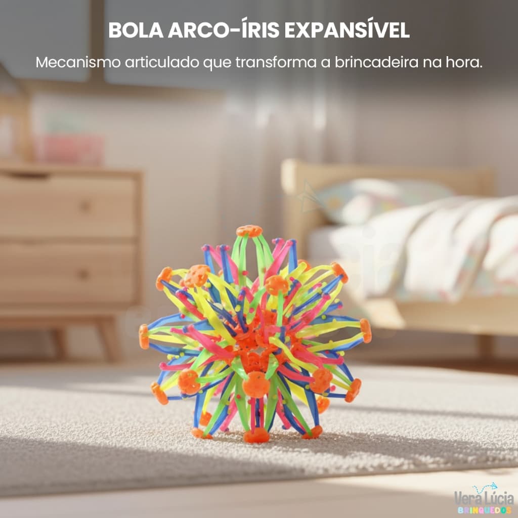 Brinquedo Bola Expansivel Retrátil Colorida Brinquedo Sensorial Educativo Criativo 14cm Infantil