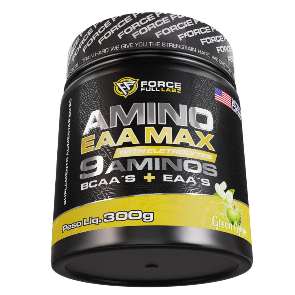 Aminoacidos Essenciais Eaa Max Bcaa  Suplemento Pre, Pós E Intra Treino 300g Sabor Maça Verde | Force Full Labz