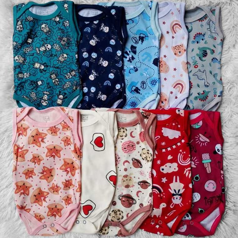 NOVO Kit 3 Lindos Bodys regata de bebe, roupas de bebe infantil 100% algodão menina menino