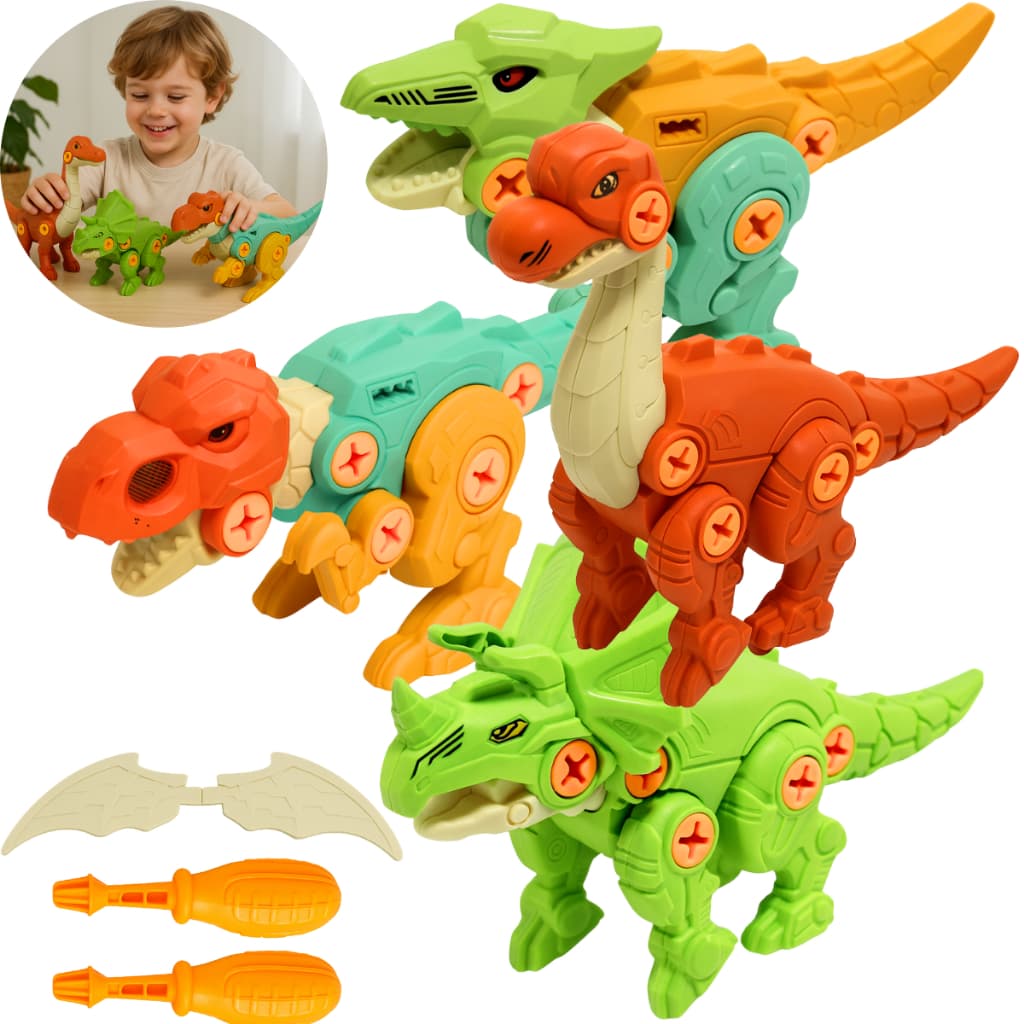 Brinquedo Dinossauro De Montar Desmontar Educativo C/chave
