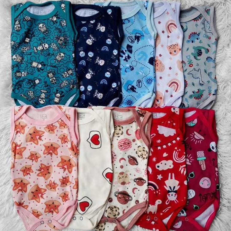 NOVO Kit 4 Bodys regata de bebe, roupas de bebe infantil 100% algodão menina menino lindos
