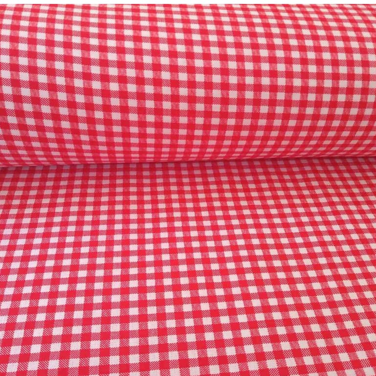 Tecido Tricoline 100% Algodão xadrez vermelho 50x150cm Patchwork Costura Criativa