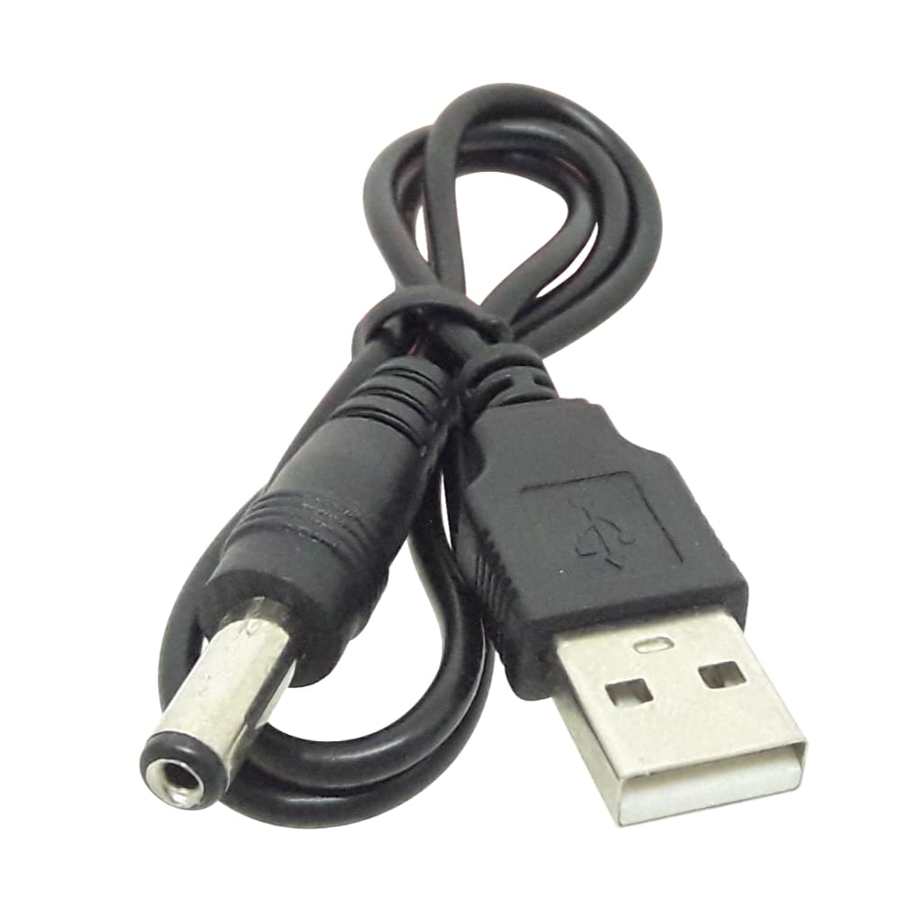 Cabo de Força USB para P4 5.5mm 50cm – Alimentação 5V DC | Ideal para LED, Roteador, Câmera, Cadeira Gamer