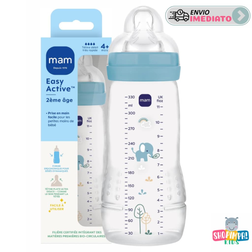 Mamadeira Mam Active Azul 330ml Anticólica Original Bebê