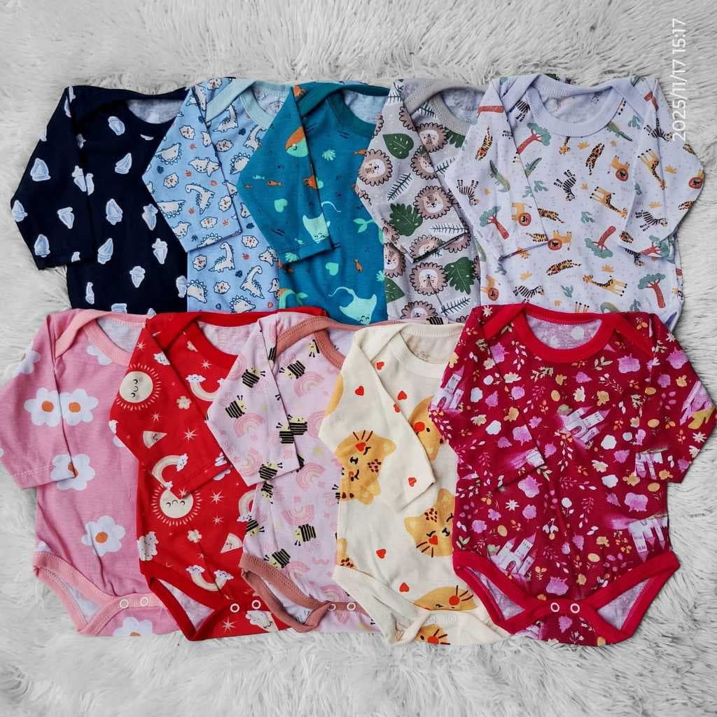 Kit Até 5 Lindos Bodys de bebe manga longa roupas de bebe infantil 100% algodão menina menino