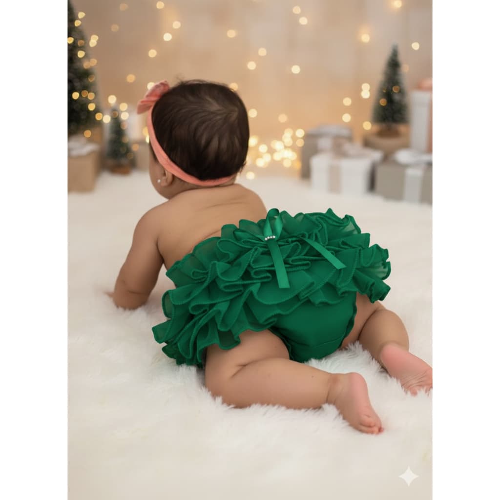 Calcinha Frufru Menina Bebê Infantil Ensaio Fotográfico Neném Moda Usual Dia A Dia Tapa Fralda Luxo