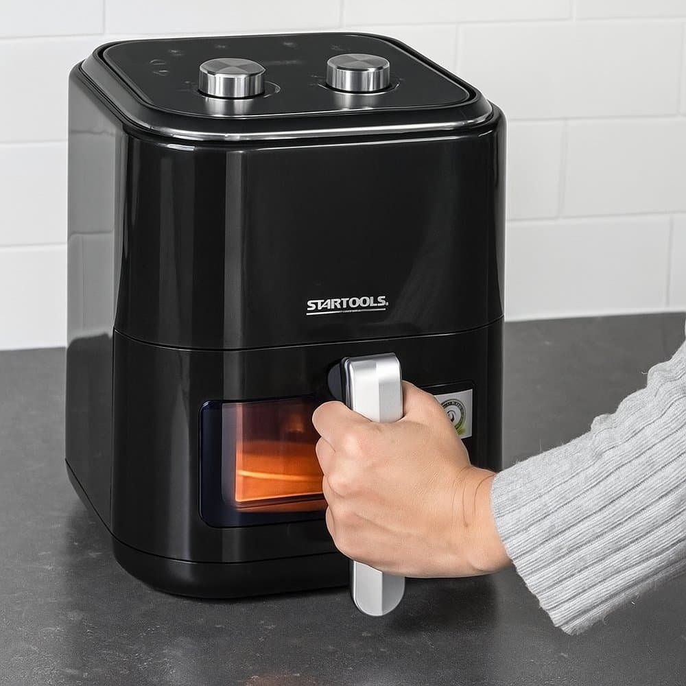 Fritadeira Elétrica I 5 Litros | Air Fryer Sem Óleo | 1350W 220V | Temperatura Ajustável I Crocante & Saudável
