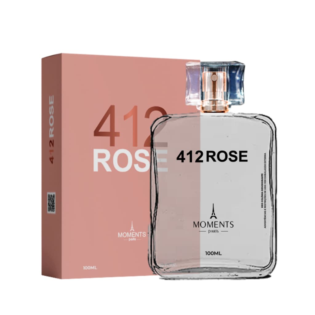 Perfume Importado Alta Fixação Feminino 412 Rose EDP Moments Paris - 100ml