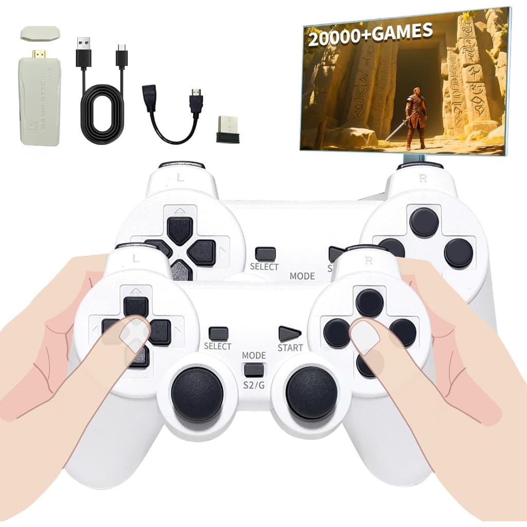 Videogame Stick HD 9 Emuladores +20K Jogos Retro 2 Controles Sem Fio Memória Expansível 128G