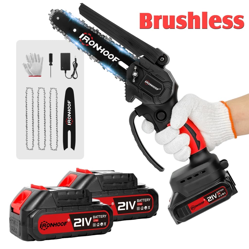 Brushless Mini Motosserra A Bateria 6 Polegadas Recarregável 21V
