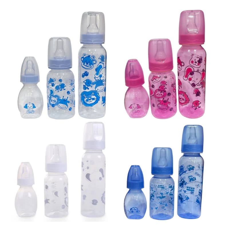 Kit 3 Mamadeiras Para Bebê Bico Redondo 60ml 140ml 240ml Anplas