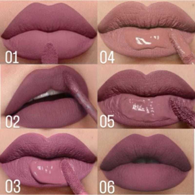 Batom Max Love Liquido Matte Nude Cores 01 ao 06.