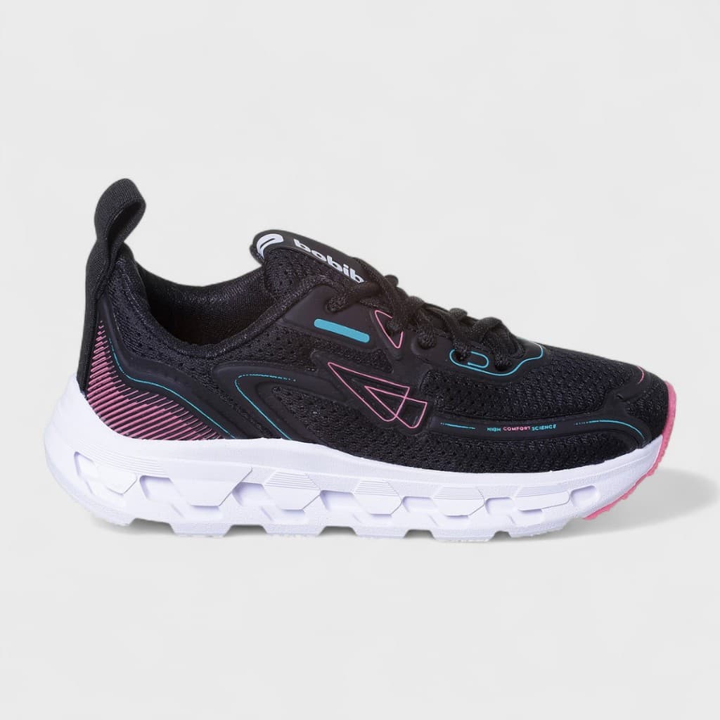 Tênis Infantil Esportivo Feminino Confortável Escolar Confortável Original Leve Preto/Pink