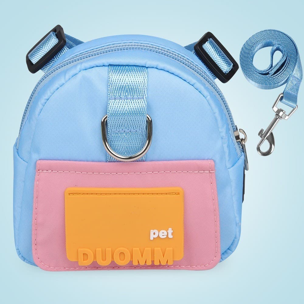 Mochila Pet Para Cachorro Cães Gatos Coleira Peitoral Com Guia bolsa para pet