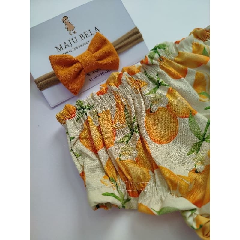 kit tapa fraldas e laço de linho