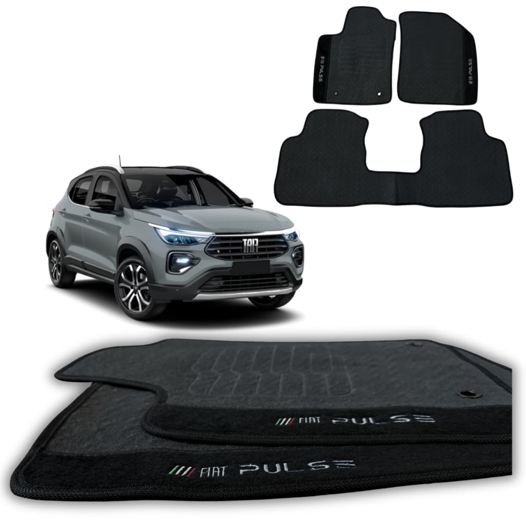 KIT 3 TAPETES AUTOMOTIVOS FIAT PULSE ANO 2022 TAPETES EMBORRACHADOS 100% IMPERMEAVEL