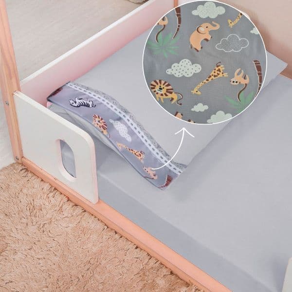 Jogo 2 Peças Lençol Mini Cama 150x70cm Montessoriana Percal 400 fios Menino Menina