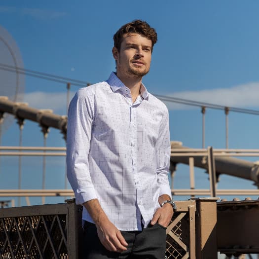 Camisa Social Masculina Quadriculada Slim Sem Bolso Elegante