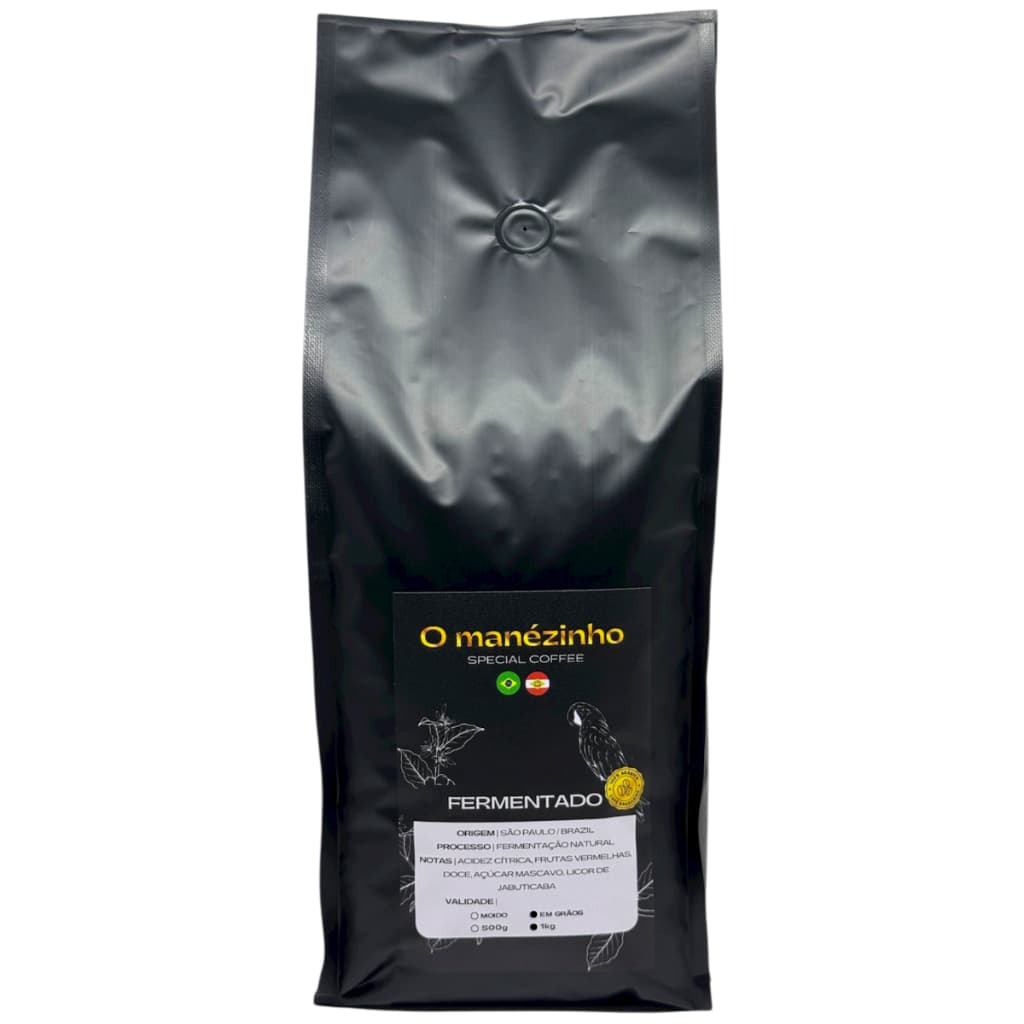 Café Especial O Manézinho Fermentado 100% Arábica em Grãos 1kg Torra Média