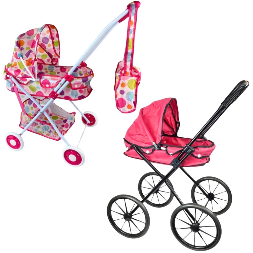 Carrinho De Boneca Bebe de luxo com Berço Removível e Trava Brinquedo Infantil - Castela