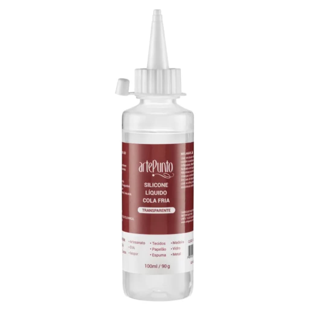 COLA SILICONE LIQUIDA 100ml  - ARTEPUNTO - Cola para Tecido, EVA, Feltro, Artesanato e Patchwork
