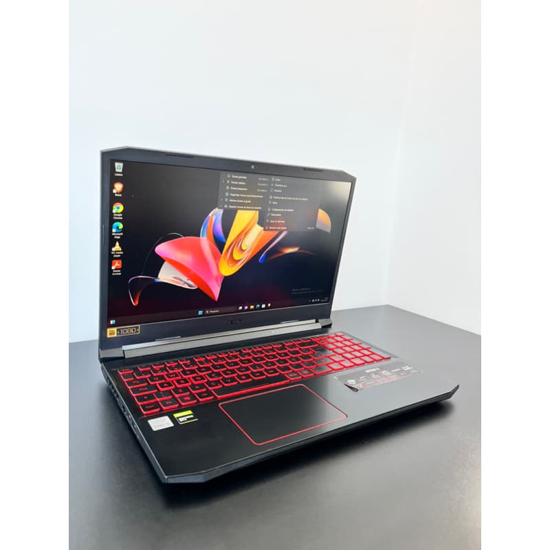 Notebook Gamer Acer Nitro I5 10° Ger 16GB RAM 256GB SSD NVME e HD 1terra placa GTX 1650 4Gb seminovo